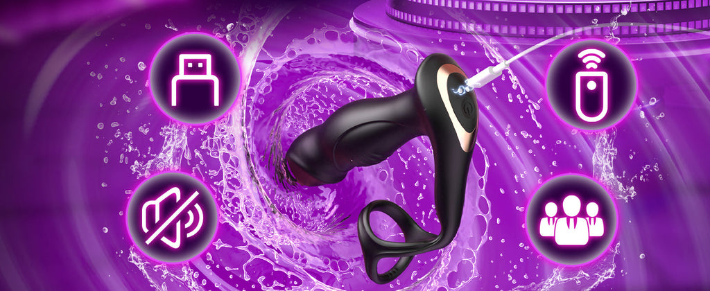 Prostate Massager Anal Toys with Penis Ring 9 Swing Rolling Vibrating Butt Plug