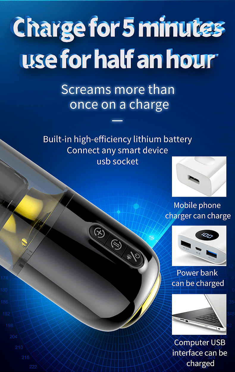 Blowjob Machine 3 Speeds 8 Modes Rotating Thrusting for Beginner
