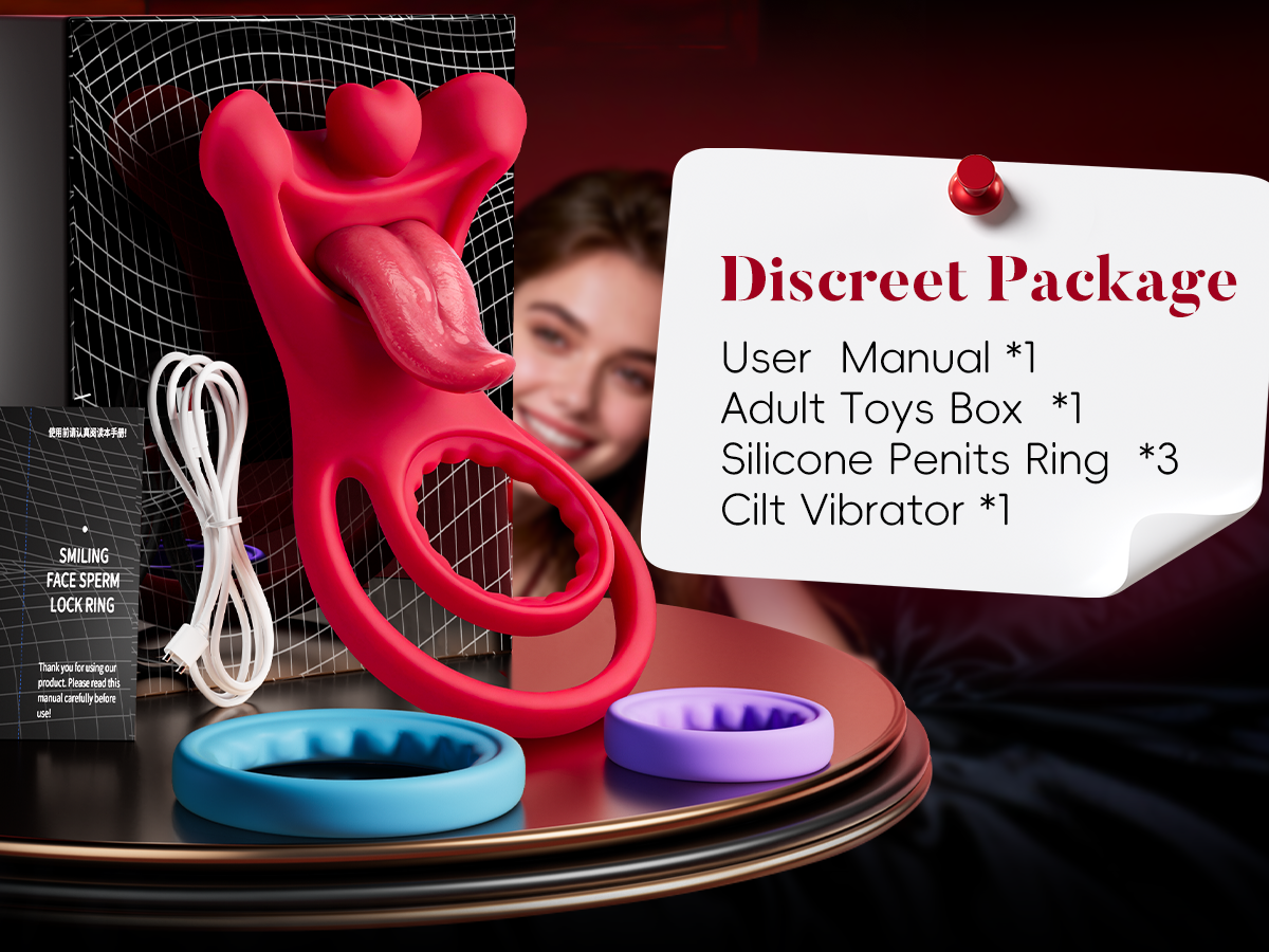 Vibrating Cock Ring with Realistic Tongue