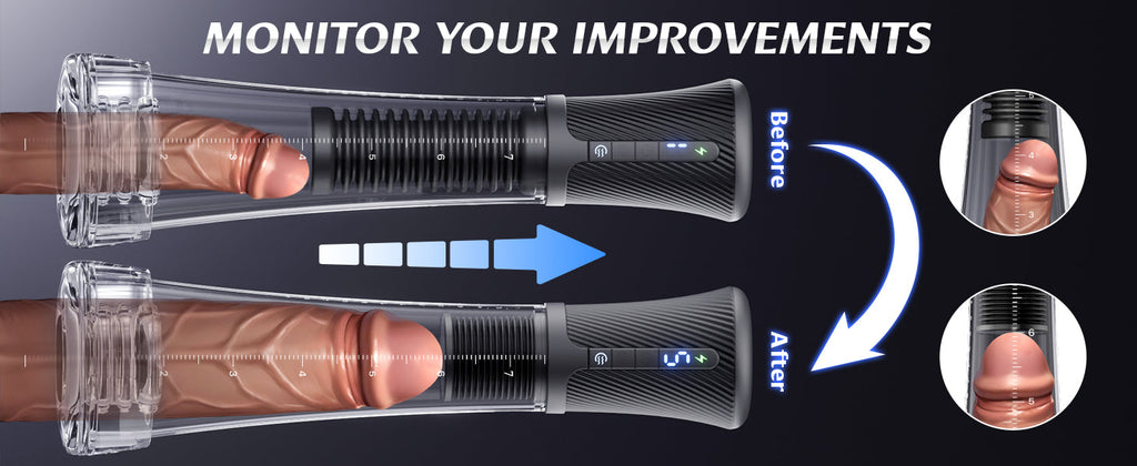 9 Vibrating Spring & 5 Vacuum Suction Penis Pump with 2 Switchable Sleeves