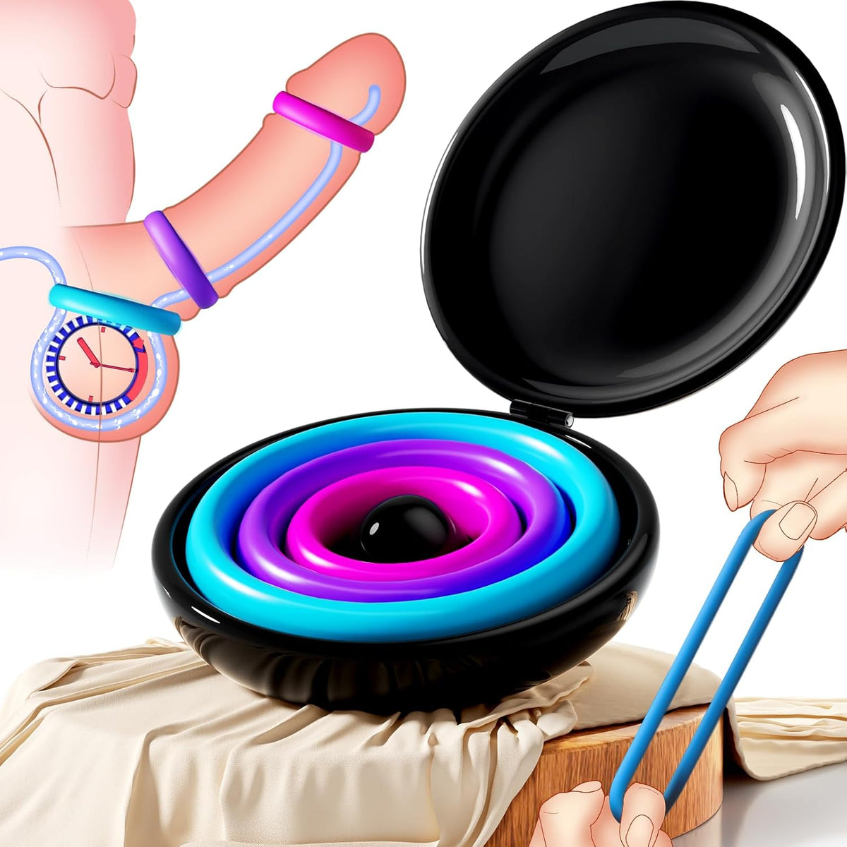 Candy Colours 3 Different Sizes Reusable Silicone Penis Ring