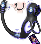 Double Penis Ring Stimulate Erection 10X Vibrating Cock Ring