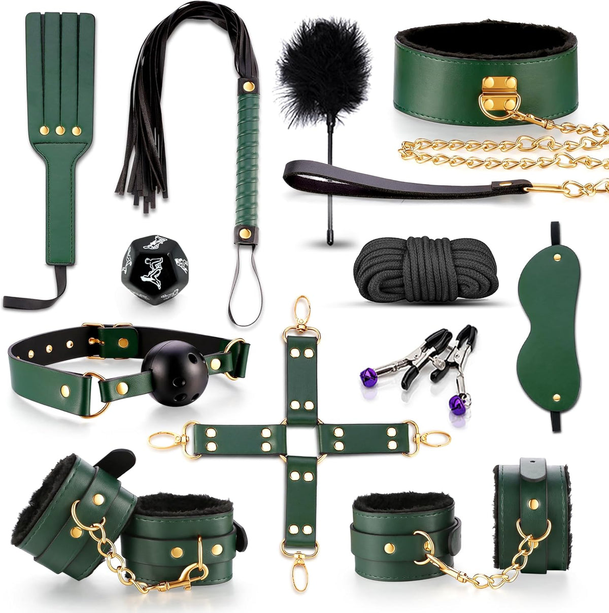 Master Series Hook Up 12-piece Plush Bondage Set
