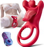Vibrating Cock Ring with Realistic Tongue