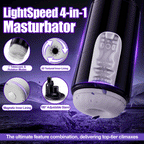 Lightspeed - 4 in 1 Masturbator Cup 7 Thrutings & 7 Rotatings Suction Cup Mount Magnetic Inner Liner
