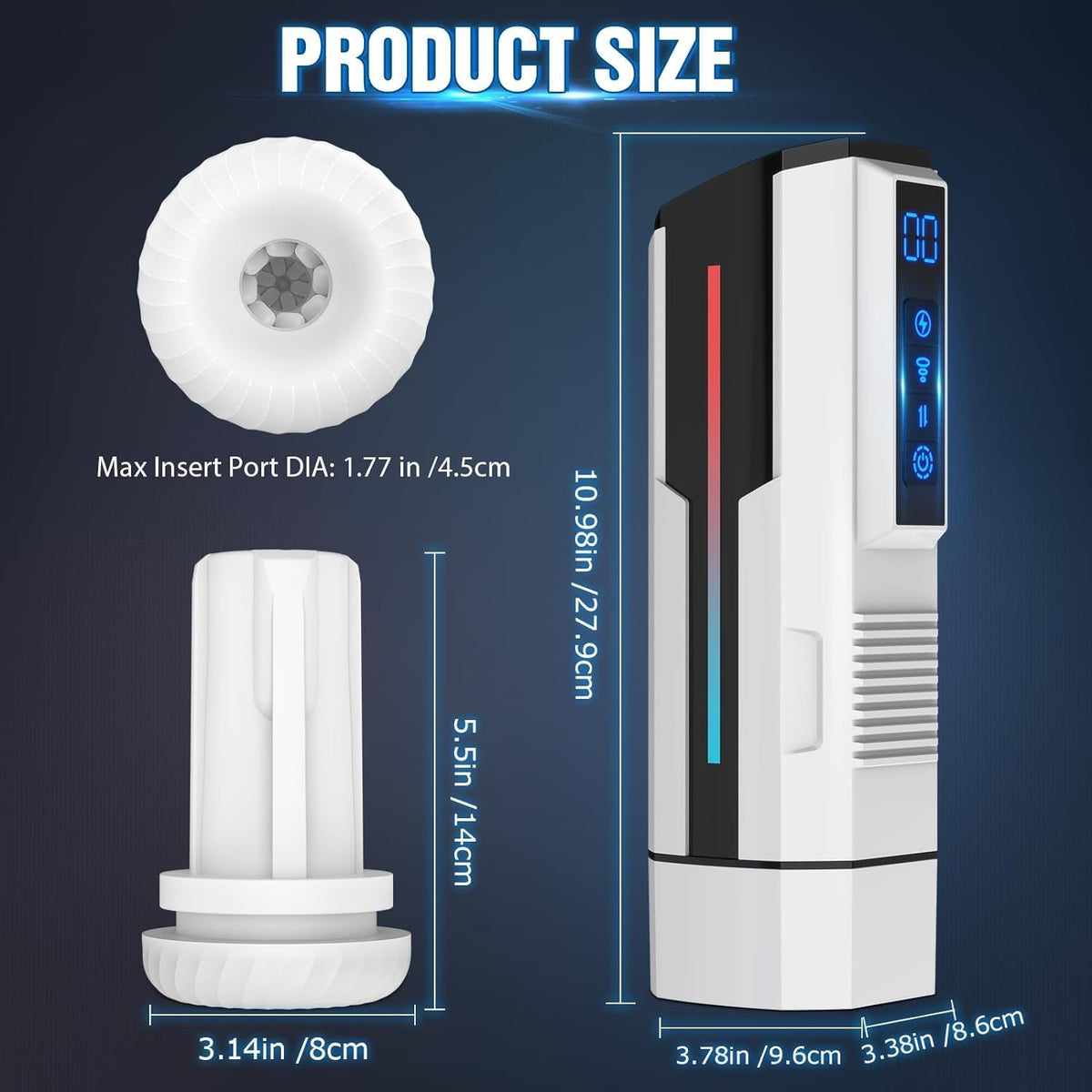 7 Vibrating & 5 Sucking Thrusting LCD Display Automatic Male Masturbator