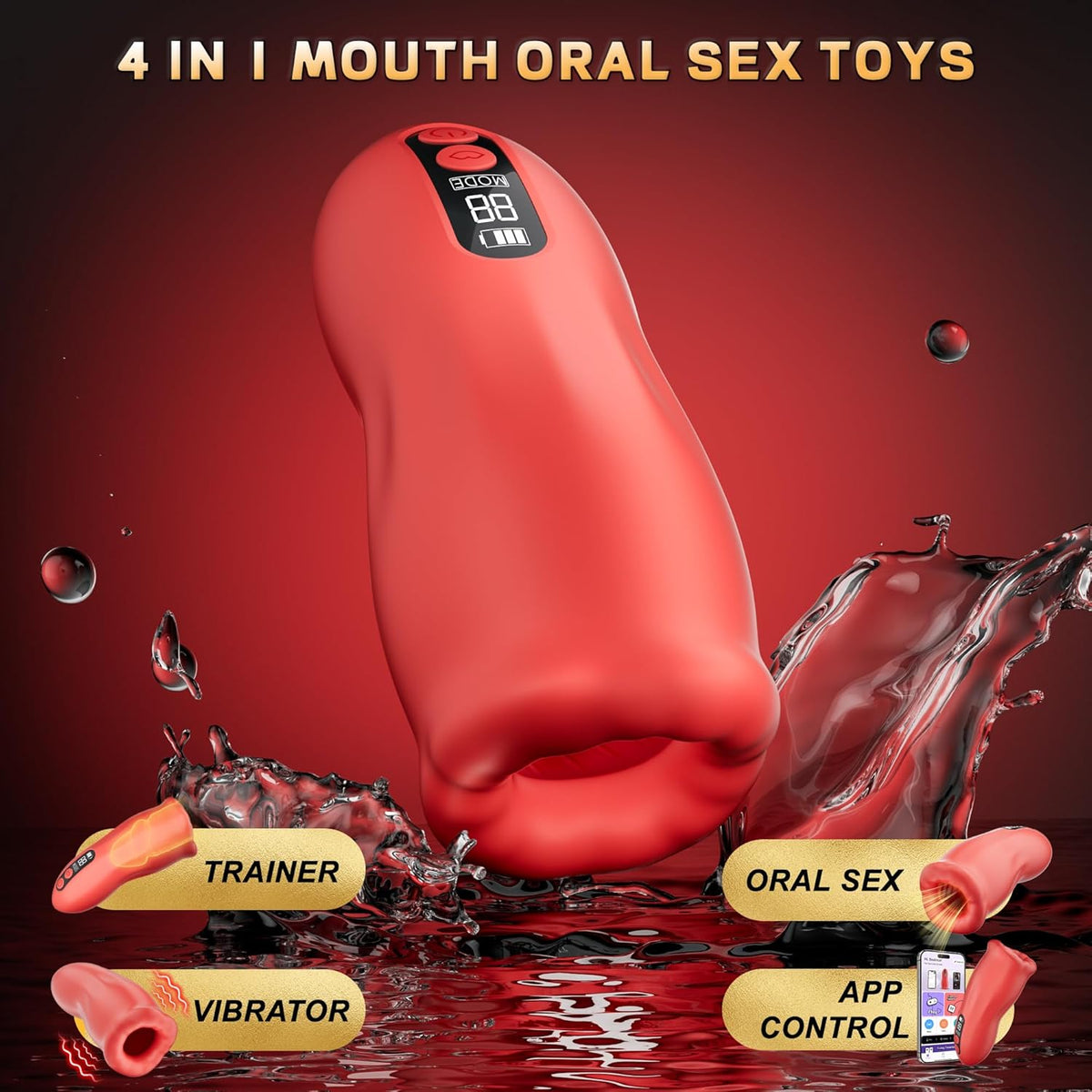 9X Tongue Licking Mouth-Wrapped Blowjob Male Stroker