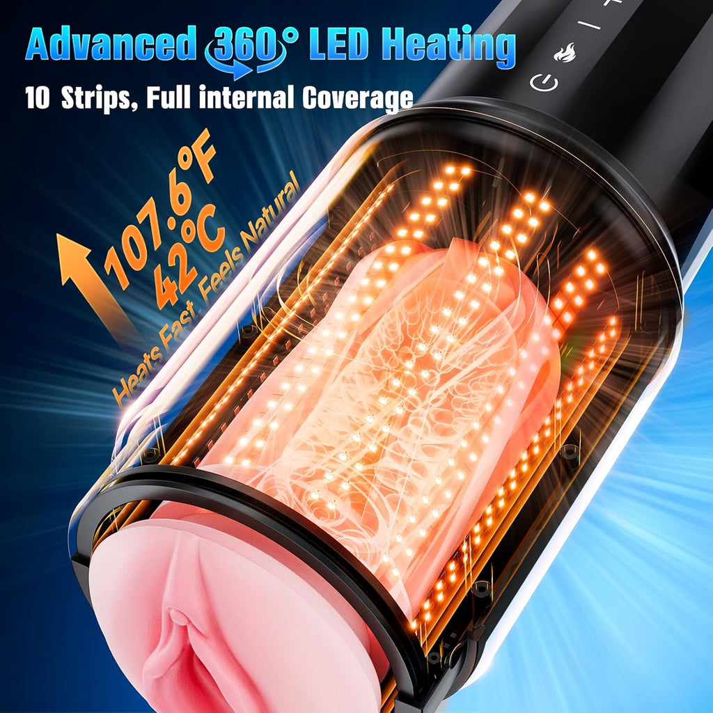 5X Smooth Thrusting Automatic Heating Male Stroker with App Control