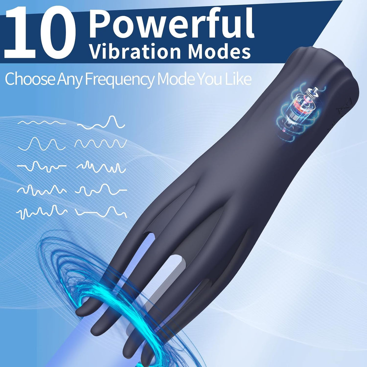 10X Vibration 3-in-1 Penis Massager for Masturbation Prolong Endurance and Massage