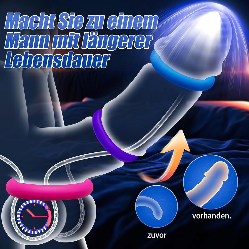 Candy Colours 3 Different Sizes Reusable Silicone Penis Ring