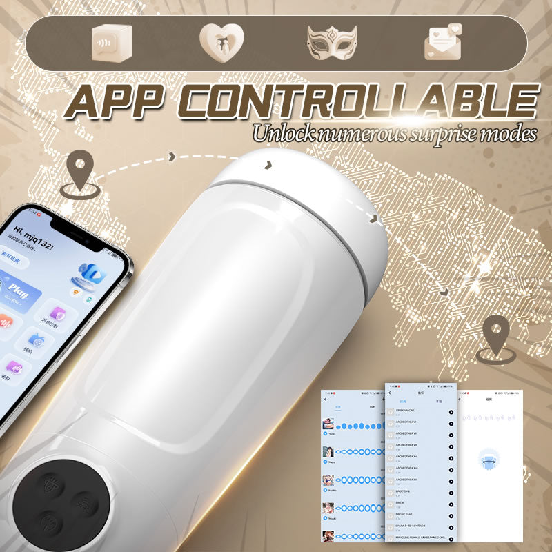 Baymax 10 Suction Vibrations One-button Activation APP-controlled Multi-point Massage Male Masturbator