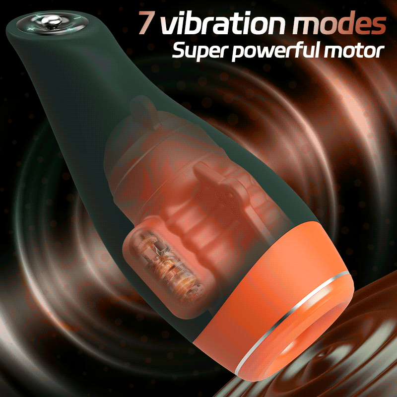 Warming - Simulates Oral Cavity Temperature Vibration and Telescopic 2-1 Male Masturbator