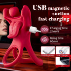 Vibrating Cock Ring with Realistic Tongue