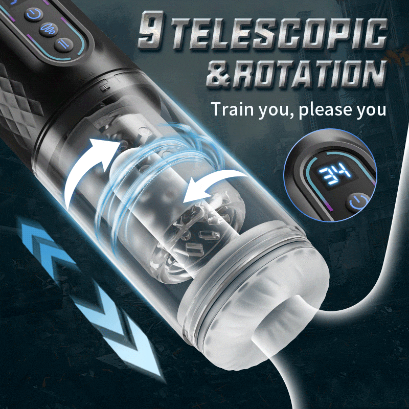 9 Rotating & Thrusting & Sucking Masturbator Cup Male Men Sex Toy