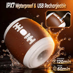 Men's football-shaped masturbator, 12 vibration modes, 3D TPE realistic inner sleeve.