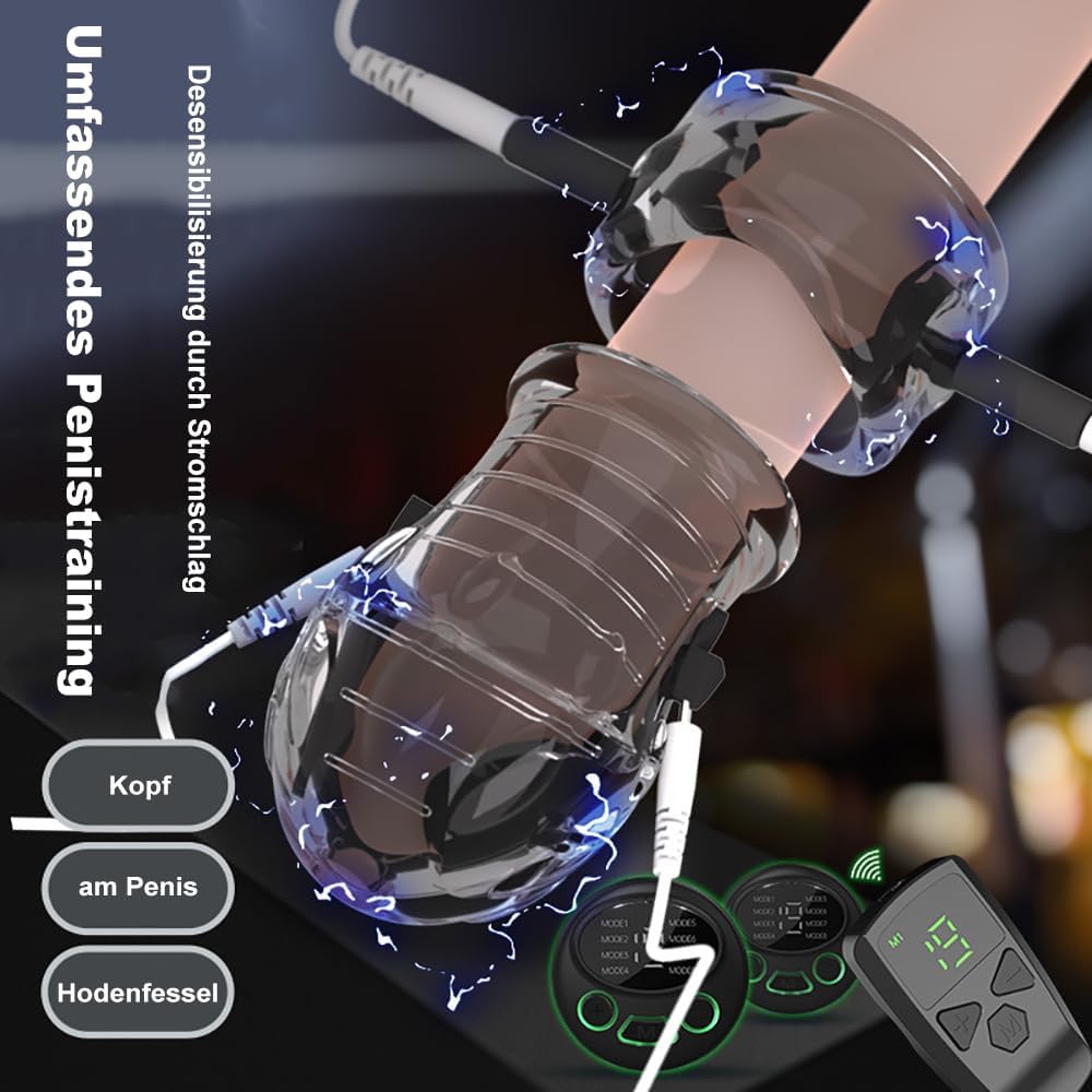 E-stim Eichel Penistrainer Stimulator mit 19 Electric Shock Intensity & 8 Modes