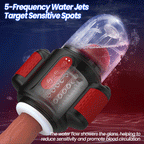 Dual Glans Stimulation10x Vibration Rotation Water Spray  Male Masturbator