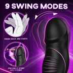 Prostate Massager Anal Toys with Penis Ring 9 Swing Rolling Vibrating Butt Plug