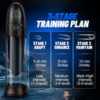 BathFun Pro - AI Pressure-Controlled 9 Vacuum Training LCD Real-Time Pressure Display 58dB Penis Pump