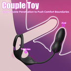 9 Thrusting & Vibrating Prostate Massager with Dual Cocking Rings Testicular Stimulator