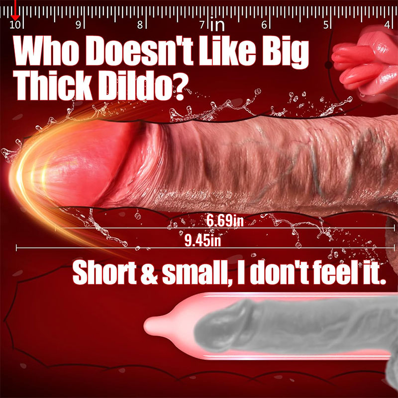 Licking Pro 9.45 In Dual-Tongue Lick Upgrade Dildo Lifelike Thrusting Vibrating Heating Vibrator