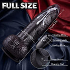 Kronos - 8.27'' Ultra Thick Black Thrusting Dildo with Heating Intense Girth for Deep Filling Stretch