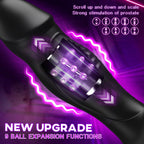 Prostate Massager Anal Toys with Penis Ring 9 Swing Rolling Vibrating Butt Plug