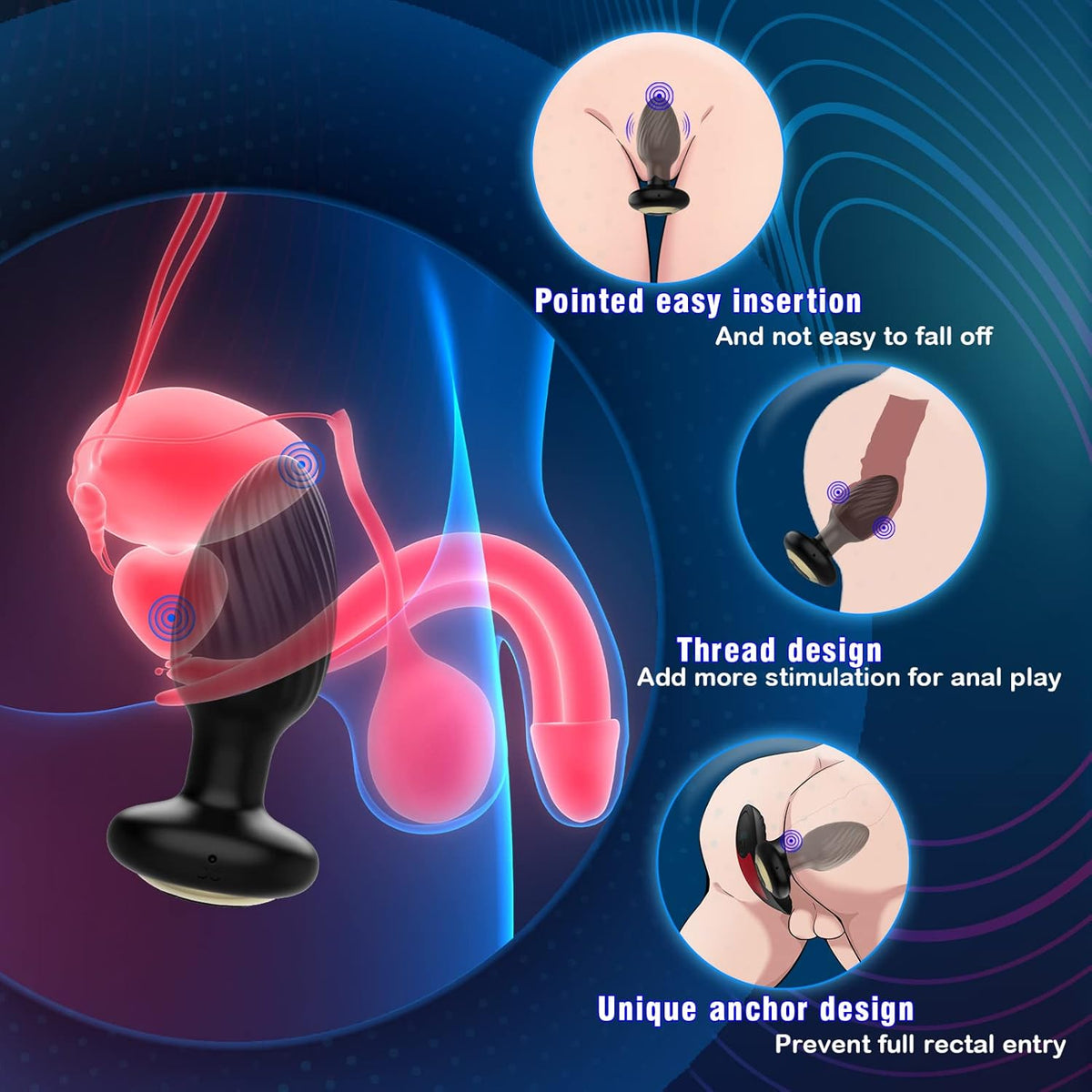 Anal Toys Anal Plug with 7 Rotation & 7 Vibration Anal Vibrators