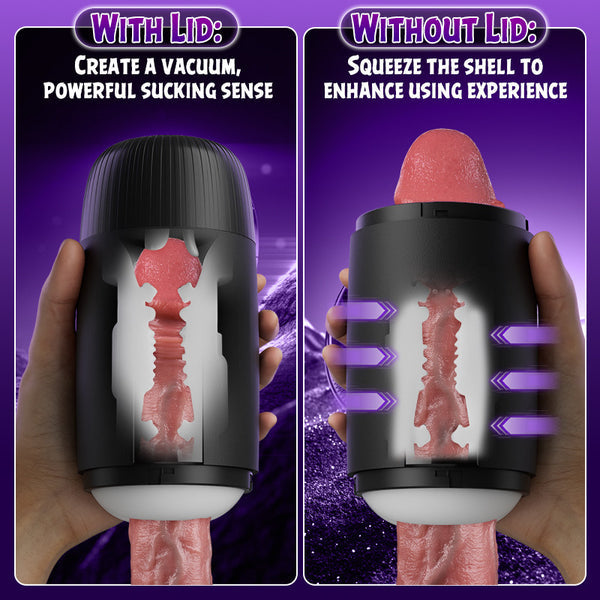 Selena - 8 Slap Tongue-Lick Male Masturbation with 2 Motors Vibration Massage Stroker