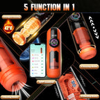 Heated Male Masturbator & Penis Pump — Upgraded 5-in-1 Male Sex Toy with 9 Built-in Modes