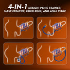 3 in 1 Penis Vibrator Male Masturbator with Detachable Butt Plug and Cock Ring
