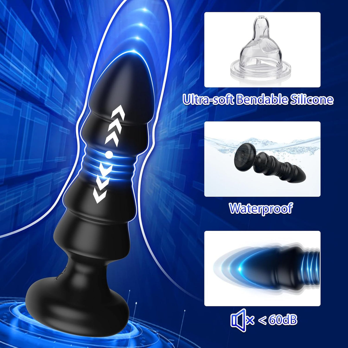 APP Remote Control 12 Vibrating & Thrusting Prostate Massager Anal Toys