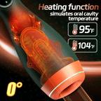 Warming - Simulates Oral Cavity Temperature Vibration and Telescopic 2-1 Male Masturbator