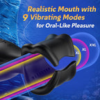 9X Licking Vibrating Double-Ended Penis Trainer 360° Wrapped Stimulation Male Masturbator