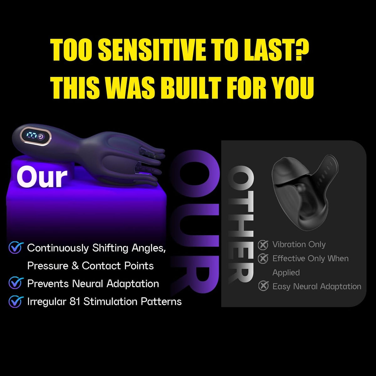 360° Conical Rotating Vibrating Penis Head Stimulator