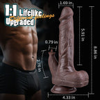 Swing Thrusting with Heating Modes 1:1 Lifelike Upgraded Licking Dildo