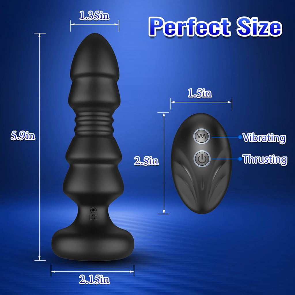 APP Remote Control 12 Vibrating & Thrusting Prostate Massager Anal Toys