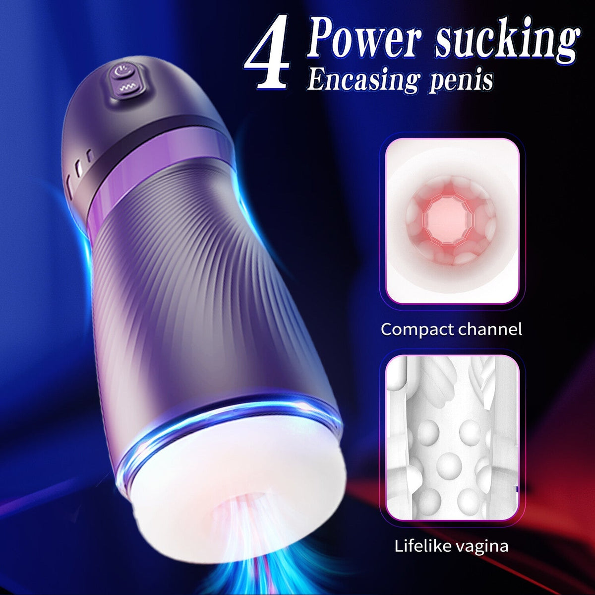 An ultra-realistic vaginal masturbator featuring 9 vibration and suction modes, delivering a 3D tactile sensation.