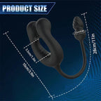 2 IN 1 Anal Vibrator Butt Plug Penis Ring Cockring with 10 Vibrations & Telescope