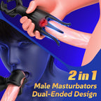 9X Licking Vibrating Double-Ended Penis Trainer 360° Wrapped Stimulation Male Masturbator