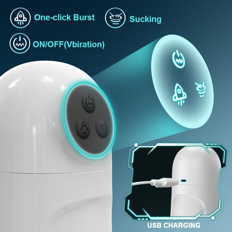 Baymax APP-Controlled Dual-Suction & Vibration Masturbator