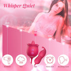 3 In 1 Rose Toy Clit Licking Toy Dildo Tongue G Spot Clitoral Nipple Vibrator