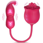 3 In 1 Rose Toy Clit Licking Toy Dildo Tongue G Spot Clitoral Nipple Vibrator