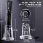 9 Vibrating Spring & 5 Vacuum Suction Penis Pump with 2 Switchable Sleeves